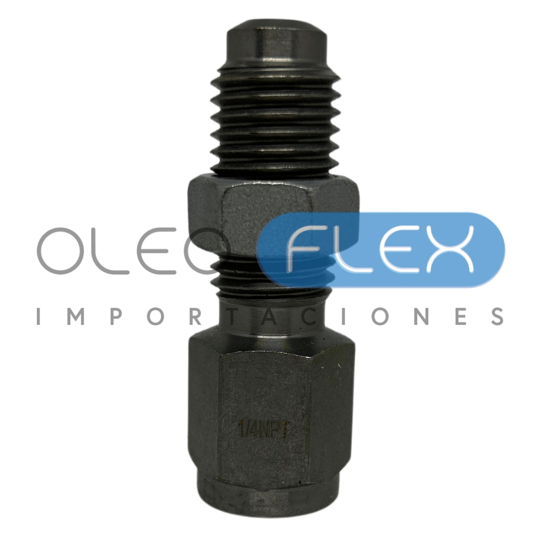 ADAPTADOR TEST DE PRESION PASAMURO RECTO MACHO M16X2 A H 1/4 NPT FIJA