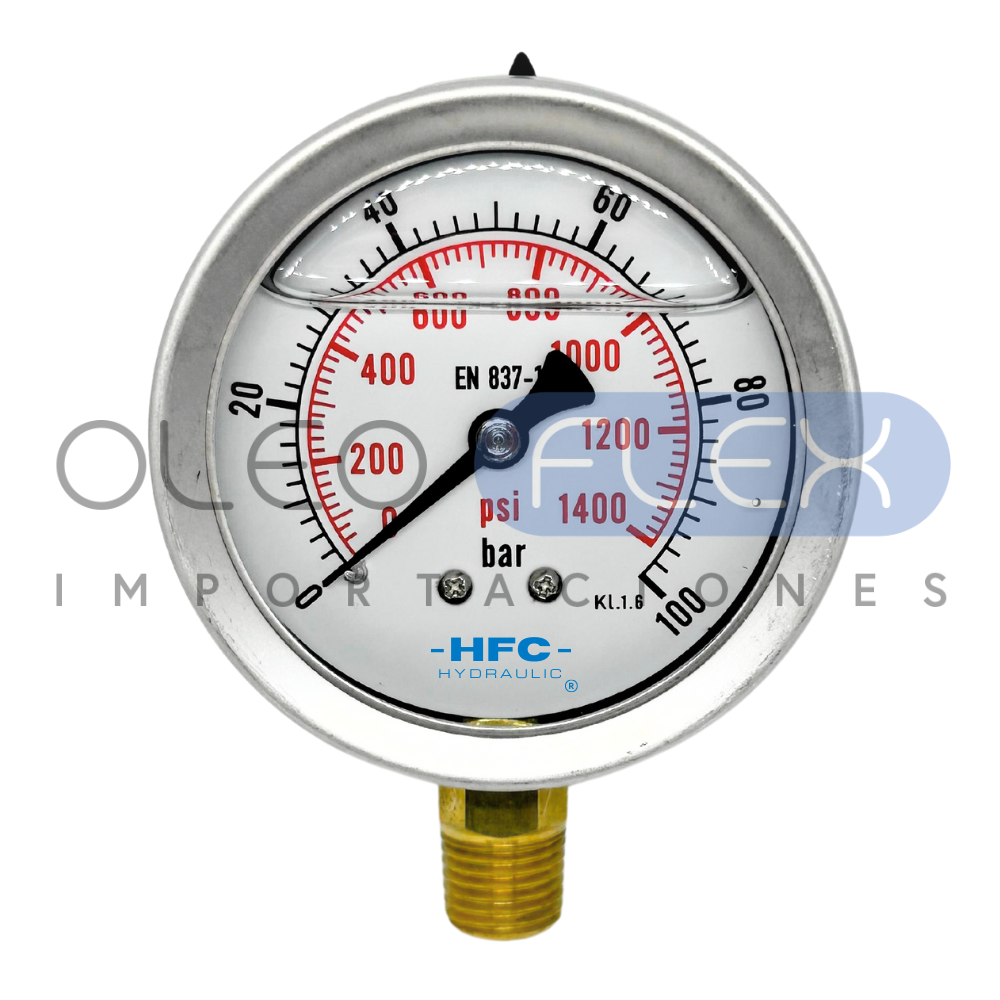 MANOMETRO C/GLIC. INOX/BR. DIAM. 63MM/2.5