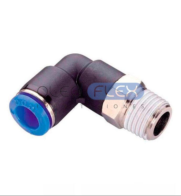 CONECTOR TUBO 10 MM X 3/8 NPT 90°